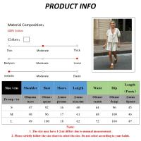 Wolfeel, novedad de verano, conjunto de pantalones cortos de manga corta con estampado de algodón 100%, Top de manga de burbuja con tirantes para mujer, pantalones cortos informales sueltos, conjunto de 2 piezas - details 0