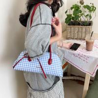 Nuevo bolso de hombro estilo coreano a cuadros, de piel sintética, con lazo dulce, estilo Boston, informal, de color sólido, bolso de mano para mujer, para regalo. - details 26