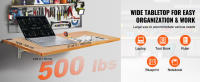 SucceBuy Mesa plegable montada en la pared, mesa con hojas abatibles de 47,24 x 19,69 pulgadas, escritorio flotante de madera con soporte de hierro, escritorio plegable - details 3