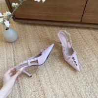 Diseño de nicho versátil stiletto puntiagudo tacones altos mujeres desgaste nueva moda Spice girl bolsa cabeza sandalias - details 27