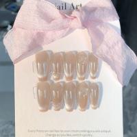 Uñas brillantes a presión para mujer, puntas de ataúd de ojo de gato, arte de manicura Artificial, decoración de uñas - details 4
