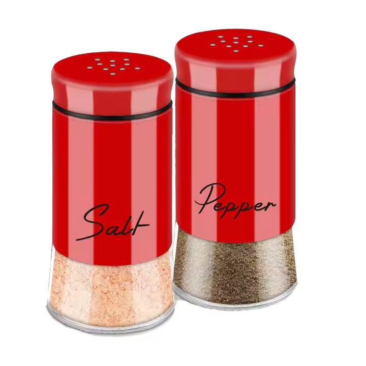 Juego de salero y pimienta multiusos, tarro de especias y sal, botella de condimentos sellada a prueba de polvo, tarro de condimentos, dispensador de especias para uso doméstico y en la cocina, 2 uds. - 1
