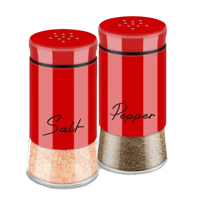 Juego de salero y pimienta multiusos, tarro de especias y sal, botella de condimentos sellada a prueba de polvo, tarro de condimentos, dispensador de especias para uso doméstico y en la cocina, 2 uds. - 1