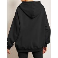 Sudaderas con capucha para mujer, corte holgado con bolsillo gris, ropa de diseñador coreano de los años 2000 - details 1