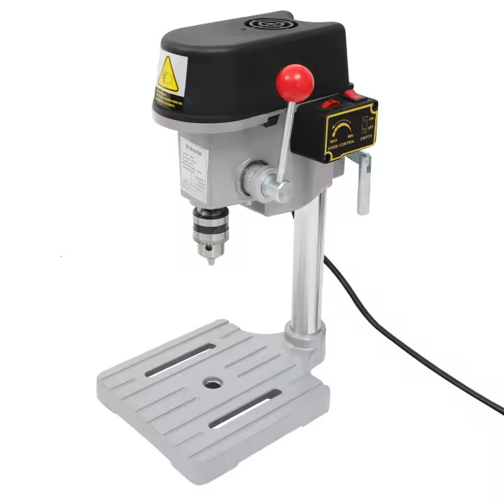 Soporte de prensa para taladro de banco eléctrico Mini máquina perforadora de madera DIY Portabrocas de 340 W para perforar madera, tablero de plástico, tablero de resina, bricolaje o instalación de muebles - 1