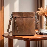 Unisex Sólido - Bolso de mensajero genuino de color - Cremallera, Forro de poliéster, Estilo urbano, Crossbody informal - details 5