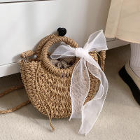 Bandolera tejida de paja para mujer, hecho a mano Bolso pequeño, bolso bohemio de playa de ratán, Verano - details 11
