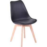 Sillas de ComedorBasic - Pack de 4 Sillas Nórdicas en Blanco, Negro y Gris con Asiento Tapizado y Patas de Madera de Haya Maciza (Negro) - details 2