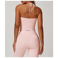 Top deportivo tipo halter sin mangas, ajustado, top corto de yoga para mujer, top de yoga sin espalda con sujetador incorporado y ajuste ceñido. - details 18