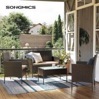 Conjunto de Muebles de Jardín, Muebles de Patio de Ratán, Muebles de Mimbre de PE para el Patio, Marrón y Topo - details 1