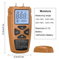 Medidor de humedad Digital de mano, Detector de humedad de madera, higrómetro LCD, medición de humedad para madera, papel de bambú, Herbal - details 6