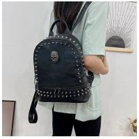 Mochila de Piel Sintética JIEROTYX Estilo Gótico Gran Capacidad Para Mujer Negro - details 8