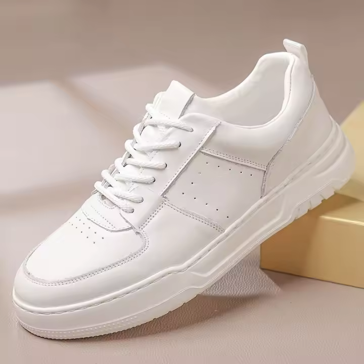 Nuevos zapatos casuales de piel de vaca de primera capa zapatos de los hombres de alta gama zapatos blancos de cuero zapatos versátiles de la junta de los hombres zapatos de moda de los hombres - 1