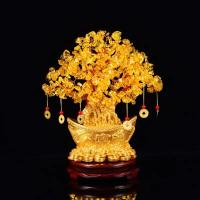 Lingote de oro chino de la suerte, árbol de la fortuna de cristal, adorno de riqueza, decoración de mesa para el hogar y la Oficina, artesanías de mesa - details 3