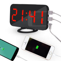Despertador y base de carga 2 en 1, reloj Digital, puede cargar el teléfono, pantalla LED, espejo, Snooze - details 30