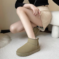 Botas de nieve de ante de vaca para mujer, botines cálidos con felpa gruesa, para clima frío, novedad de invierno, 2023 - details 22