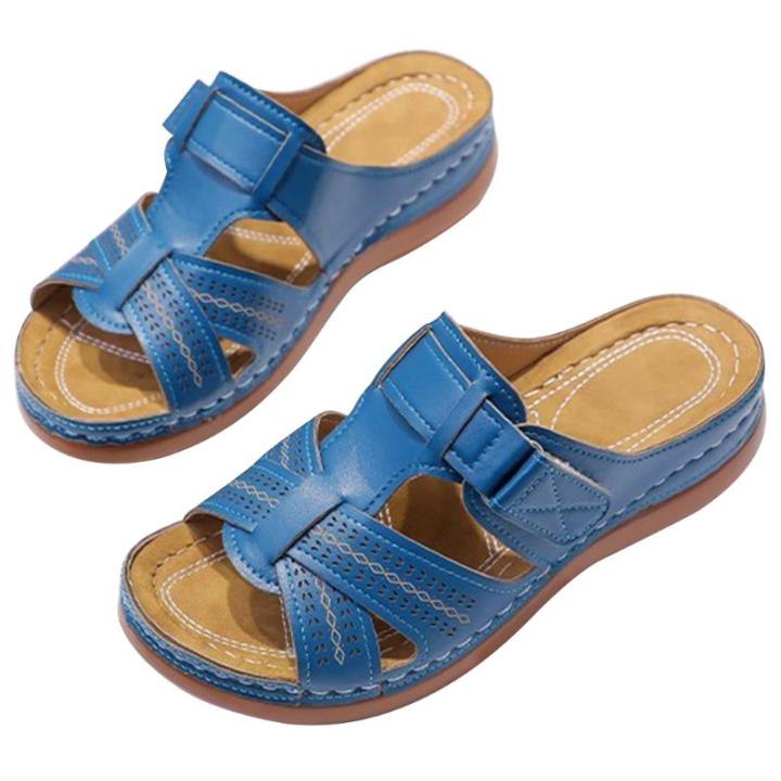 Sandalias ortopédicas de cuña para mujer. Zapatos de Plataforma Vintage Antideslizantes, Sandalias de Punta Abierta Ideales para Viajar y la Playa