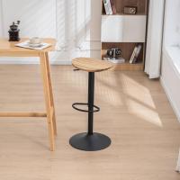 2 de Madera Maciza Base Metálica Giratoria Ajustable en Altura Fácil de Montar Moderna Encimera de Cocina Industrial… - details 1