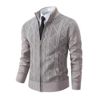 Chaqueta gruesa para hombre, cárdigan de punto con cuello levantado, cálido, para otoño e invierno - details 5