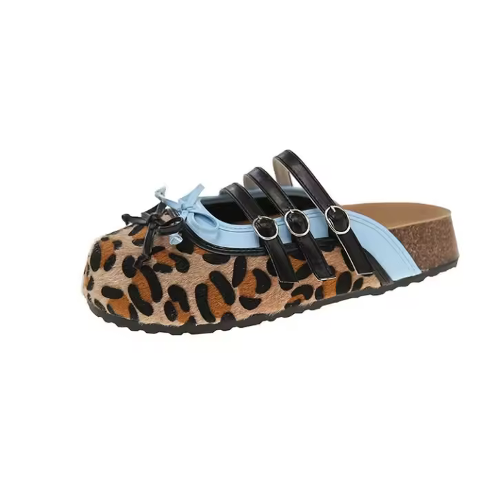 Pantuflas de leopardo plataforma de moda para mujeres - 1