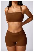 Pantalones cortos de Yoga para mujer, Shorts deportivos elásticos, antideslumbrantes, transpirables, de secado rápido - details 3