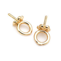 Perlas de latón de alta calidad con baño de oro de 18K, media perforación, para conectar dijes, tapas de perlas, accesorios para la fabricación de joyería DIY para mujeres - details 1