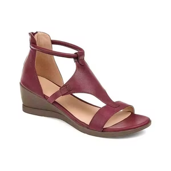 Sandalias de Mujer Estilo Romano Talla Grande Nuevas Versátiles con Plataforma para Aumentar la Altura Elegantes Zapatos de Cuña Abiertos - 1