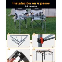 Mesa plegable enrollable de camping de aluminio portátil con bolsa de transporte - Mesa de picnic con soporte de hasta 80 kg - details 34