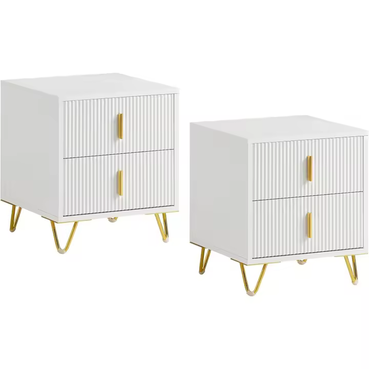 Mesita Noche Auxiliar Mobiliario Salón Morno 2 cajones L40xP40xH47 cm - 1