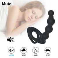 Anillo Vibrante Leten de 10 Velocidades Doble Penetración Estilo Erecta y Análgico con Cuerda de Coñejo y Plug de Glúteos Juguetes Sexuales para Pareja para la Salud y el Placer - details 5