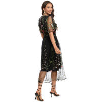2025 primavera y verano europeos y americanos nueva ropa de mujer de gran tamaño vestido de encaje bordado conjunto de dos piezas cómodo y transpirable para mujer - details 9