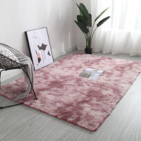 Luxurious Bed Side Plush Carpets Tie-Dyed Pink Soft Modern Bedroom Rug for Nursery Room Home Decor - details 6