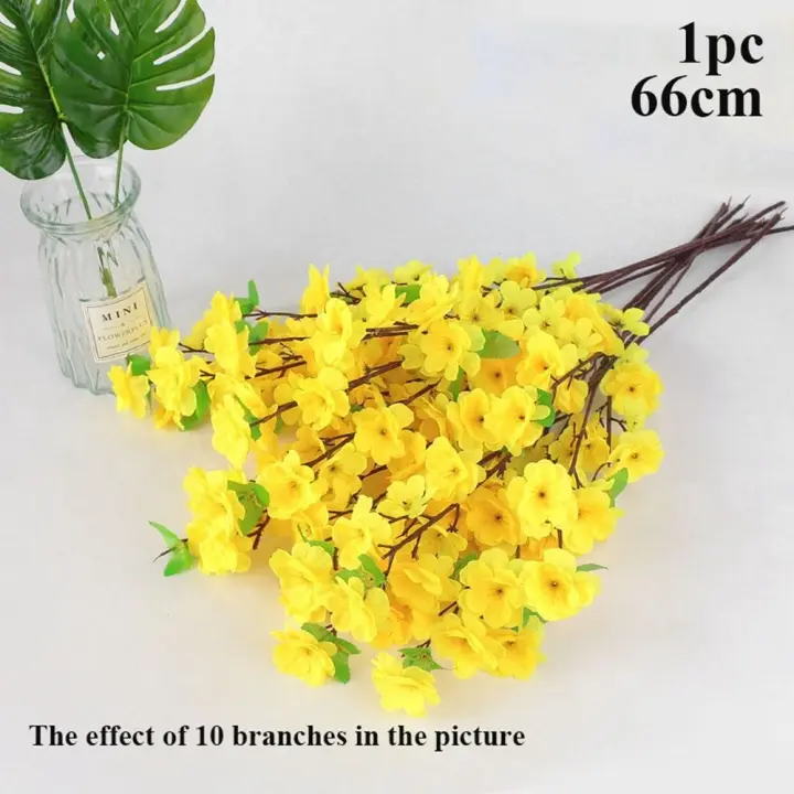Rama de flor de ciruelo roja corta/larga, multiestilos de alta calidad, decoración de primavera e invierno, flor falsa de seda, decoración del hogar - 1