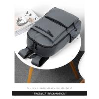 Mochila de 14 pulgadas para hombre Mochila de viaje de gran capacidad Color sólido - details 9