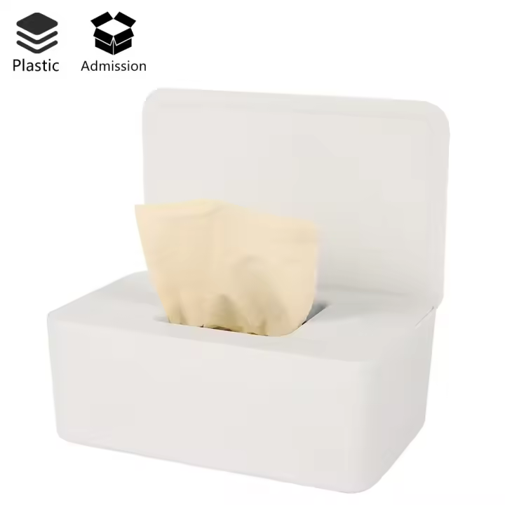 Organizador de Papel Higiénico Desechable de Plástico Caja de Almacenamiento Rectangular Aparecible con Tapa Ideal para Hogar, Coche, Oficina - 1