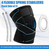 Rodillera piezas con estabilizadores laterales y almohadillas de Gel para rótula, soporte de rodilla de compresión ajustable, alivio del dolor articular, 1 unidad - details 5