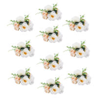 Flores artificiales falsas con Base, ramo de seda para centros de mesa de boda, arreglos florales de plástico, 10 piezas - details 0