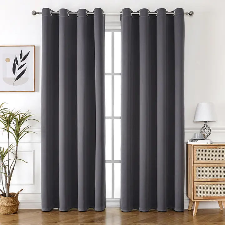 Conjunto de Cortinas de Tirado Térmico 2 Piezas de 132cm*160cm, 132cm*183cm, 132cm*214cm, 132cm*244cm, 132cm*274cm Iluminación y Decoración - 1