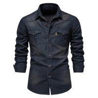 día del padre Camisa vaquera para hombre Algodón de alta calidad Elástico Primavera Chaqueta vaquera de manga larga Casual Slim Fit Ropa de calle Camisas de vaquero - details 1