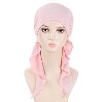 Nuevo sombrero preatado brillante para mujer, Hijab musulmán, turbante, pañuelo para la cabeza de cola larga, gorros, gorro para quimio para la caída del cabello, pañuelos para envolver la cabeza - details 4