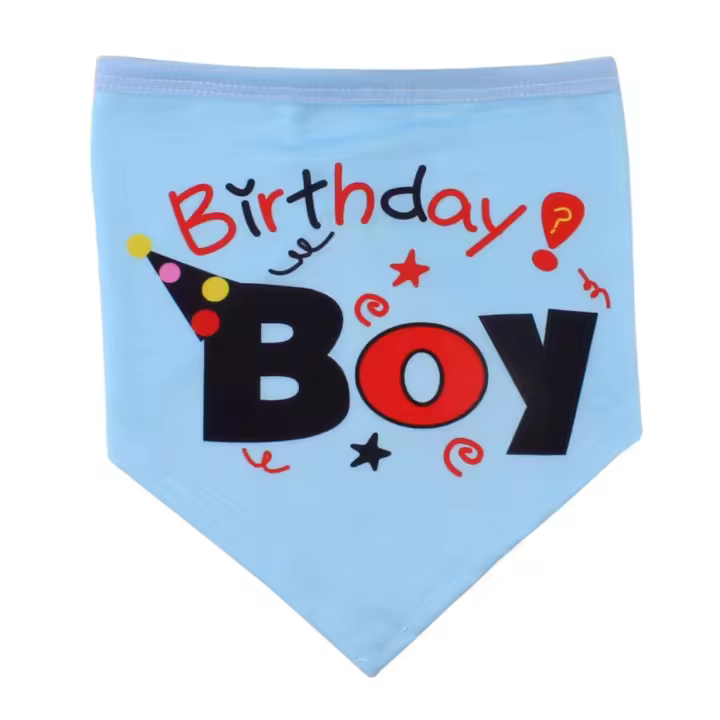 Pañuelo triangular de algodón suave para mascotas, Baberos para niños, cachorros, gatos, cumpleaños - 1