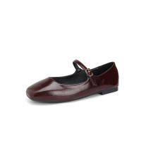 Zapatos planos de mujer estilo francés, primaverales, nuevos, de cuero suave, con hebilla de una palabra, punta cuadrada, boca poco profunda, temperamento retro, estilo Mary Jane. - details 50