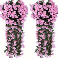 2pcs Flores Artificiales de Hiedra Violeta - Plantas Colgantes Falsas para Exteriores, Patio, Jardín, Porche y Decoración de Bodas - details 0
