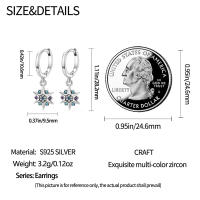 Pendientes de plata 925 con diseño de luna y estrellas, 2 pares para mujer, pendientes de hexagrama de plata de ley 925 para joyería de boda fina - details 1