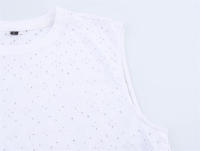 Camisetas Sin Mangas con Bordado para Mujer OUWU Top Corto Sencillo Liso Versátil - details 4