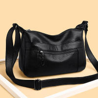 Bolso cruzado de cuero para mujer, bolso bandolera de cuero con múltiples bolsos, ligero con correa ajustable para el hombro, tendencia de moda, gran capacidad - details 0