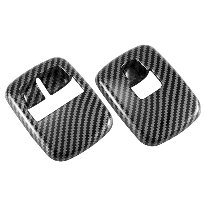 Interruptor de elevación de ventana de fibra de carbono para coche, 2 piezas, cubierta de botón, pegatina embellecedora para Benz Smart 453 Fortwo Forfour 2015 + Accesorios - 1