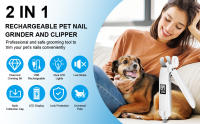 Cortauñas para perros y gatos, cortaúñas eléctrico recargable para perros y amoladora de uñas para perros con 2 patas de luz LED, kit de aseo, lima de uñas para perros, cortaúñas silenciosas para mascotas y cortadora para perros y gatos - details 0