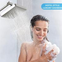 Cabezal de ducha de lluvia a presión, accesorio de lujo y aspecto moderno, reemplazo ajustable para su baño - details 5