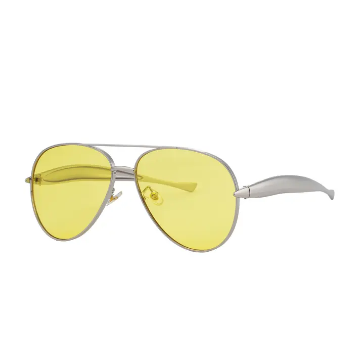 Gafas de sol de piloto con patas de espejo de metal para mujer, nuevas y a la moda, resistentes al sol, para hombre, 2025 - 1